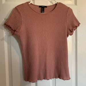 Soft pink ruffle tee